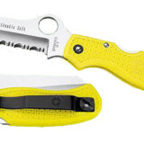 Spyderco C89SYL Atlantic Salt 3.69" Folding Sheepsfoot Serrated H2 Steel Blade, Yellow FRN Handle, Includes Pocket Clip