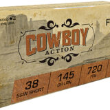 Fiocchi 38SWSHL Cowboy Action 38S&WShort 145gr Lead Round Nose 50 Per Box/20 Case