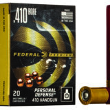 Federal PD413JGE000 Premium Personal Defense 410Gauge 3" 5Pellets 000BuckShot 20 Per Box/10 Case