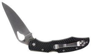 Spyderco BY03PBK2 Byrd Cara Cara 2 Lightweight 3.75" Folding Drop Point Plain 8Cr13MoV SS Blade Black Textured FRN Handle Includes Pocket Clip
