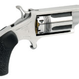 North American Arms 22MSTW Wasp Snub Nose 22 WMR 5 Shot 1.13" Stainless Steel Vent Rib Barrel, Stainless Steel Frame & Cylinder, Black Pebbled Rubber Grip, Exposed Hammer