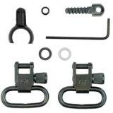 GrovTec US Inc GTSW46 Barrel Band Swivel Set Shotgun 1" Black Steel