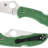 Spyderco C11FPGR Delica 4 Lightweight 2.88" Folding Drop Point Plain VG-10 SS Blade Green Bi-Directional Texturing FRN Handle Includes Pocket Clip