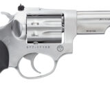 Ruger 5765 SP101  22 LR 8rd 4.20" Satin Stainless Steel Barrel, Cylinder & Frame, Black Rubber w/Wood Insert Grip, Transfer Bar Safety, Exposed Hammer