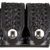 HKS 203BMBN SpeedLoader Case Double Medium Black Hytrel Belt Loop Belts 2.25" Wide