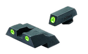 Meprolight USA 102263101 Tru-Dot Sight Set Green Tritium Front & Rear, Compatible w/Glock 26/27, Post/Dovetail Mount