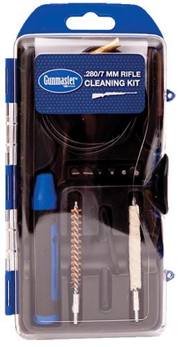 DAC GM7LR GunMaster Cleaning Kit 7mm 280 Cal Rifle Brass Bristles 12 Black/Blue Clamshell Case