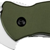 Kershaw 1620OL Scallion 2.40" Folding Drop Point Plain Bead Blasted 420HC SS Blade Olive Drab Anodized Aluminum Handle Includes Pocket Clip
