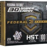 Federal Personal Defense HST Handgun Ammunition .30 SC 100 gr JHP 1250 fps 20/ct