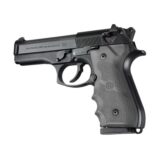 Hogue Rubber Handgun Grips with Finger Grooves Slate Grey for Beretta 92/96