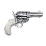 Cimarron Firearms Huckleberry Handgun .45 Colt 6rd Capacity 3.5" Barrel Nickel Finish Poly Ivory Grip