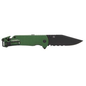 SOG Knives Escape 2.0 Folding Knife 3-2/5" Semi Serrated Clip Point Blade OD Green Blister