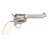 Taylor & Co 1873 Outlaw Legacy Nickel Engraved Handgun .357 Mag 6rd Capacity 5.5" Barrel Ivory Grips