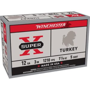 Winchester Super-X Turkey Loads Shotshells 12ga 3" 1-7/8 oz 1210 fps #5 10/ct