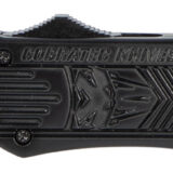 CobraTec Knives MBCTK1MDS CTK-1 Medium 3" OTF Drop Point Part Serrated D2 Steel Blade/Black Aluminum Handle Features Glass Breaker Includes Pocket Clip
