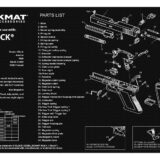 TekMat TEKR17GLOCK Glock Cleaning Mat Black/White Rubber 11"x17" Glock Parts Diagram