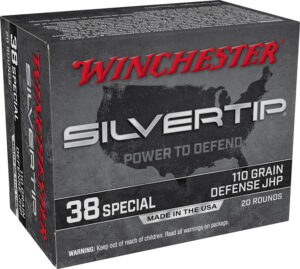 Winchester Ammo W38ST Silvertip 38Special 110gr Silvertip Jacket Hollow Point 20 Per Box/10 Case