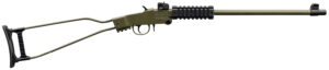 Chiappa Firearms 500266 Little Badger Full Size 22 LR 1 Shot, 16.50" OD Green Cerakote Steel Threaded Barrel, OD Green Cerakote Quad Picatinny Receiver, OD Green Cerakote Underfolding Wire Frame Stoc