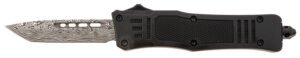 Steel River Knives MT616BDP Spartan Mini 2.75" OTF Tanto Plain Laser Etched Damascus 440C SS Blade/4.25" Black Aluminum Zinc Alloy Handle