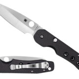 Spyderco C240CFP Smock 3.39" Folding Plain Stonewashed CPM S30V SS Blade/Black Textured Carbon Fiber/G10 Handle