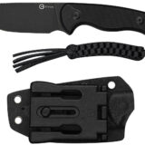Civivi Knives C23094-1 Timberbark 3.20" Fixed Drop Point Plain Black Stonewashed 14C28N Steel Blade, 3.69" Black Textured G10 Handle