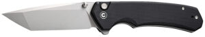 Civivi Knives C19059C-1 Brazen 3.46" Folding Tanto Plain Stonewashed D2 Steel Bladen Black Textured G10 Handle