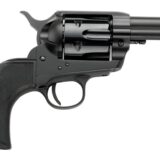 Pietta PFI38ALLOYAS312CB 38 Super 6 Shot 3.50" Matte Black Steel Frame & Barrel, Black Checkered Grip