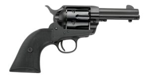 Pietta PFI38ALLOYAS312CB 38 Super 6 Shot 3.50" Matte Black Steel Frame & Barrel, Black Checkered Grip