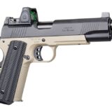 Ed Brown SFSOCM SOCOM Gen4 45 ACP 8+1 5" Black Nitride Threaded Barrel, Black Gen4 Serrated w/Optic Slide, Flat Dark Earth Steel Frame w/Accessory Rail, VZ Alien Grip, Trijicon RMR 3.25 MOA Red Dot Si
