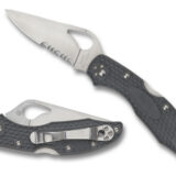 Spyderco BY04PSBK2 Byrd Meadowlark 2 Lightweight 2.87" Folding Drop Point Part Serrated 8Cr13MoV SS Blade Black Textured FRN Handle Includes Pocket Clip