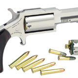 North American Arms 1860250C 1860 Sheriff 22 LR/22 WMR 5 Shot 2.50" Stainless Steel Barrel, Frame & Cylinder, Rosewood Boot Grip, Exposed Hammer