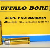 Buffalo Bore Ammunition 20H20 Outdoorsman Strictly Business 38Special +P 158gr Hard Cast 20 Per Box/12 Case