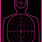 TruGlo TG13P6 Tru-See Handgun Target Self-Adhesive Heavy Paper Black/Pink 12"x18" Silhouette 6 Pack