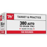 Winchester USA Handgun Ammunition .380 ACP 95 gr. FMJ 945 fps 100/ct