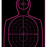 TruGlo TG13A12BB Tru-See Handgun Target Self-Adhesive Heavy Paper Black/Pink 12"x18" Silhouette 12 Pack
