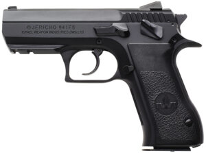 IWI US J941FS910ORP Jericho 941 Mid-Size Frame 9mm Luger 10+1 3.80" Black Chrome Lined Steel Barrel, Black Serrated Steel Slide & Frame w/Beavertail & Picatinny Rail, Black Textured Grips