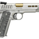 Kimber Mfg.,inc 3000424 Rapide Dawn 10mm Auto 8+1 5" Gold TiN Stainless Steel Barrel, Lightening Cut/Serrated Stainless Steel Slide, Stainless Steel Frame w/Beavertail, Black & Gray G10 Grip
