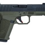 TriStar 85786 Apoc Pro 9mm Luger 15+1 4.50" Black Threaded Barrel, Black Cerakote Steel Optic Ready/Serrated Slide, OD Green Polymer Frame w/Picatinny Rail, Interchangeable Backstrap Grip