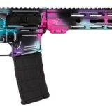 Shark Coast Tactical SCC101938DISB Anime-15 5.56 NATO 30+1 16" Black Nitride Threaded Barrel, Disco Cerakote Aluminum Receiver w/Picatinny Rail, M-LOK Handguard, Magpul Collapsible Black Polymer Stoc