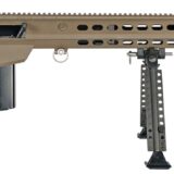 Barrett 20186 M107A1 50 BMG 10+1 20" Fluted Barrel, Flat Dark Earth Receiver w/Picatinny Rail, M-LOK Handguard, QD BiPod Forend, Black Polymer Grip