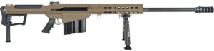 Barrett 20186 M107A1 50 BMG 10+1 20" Fluted Barrel, Flat Dark Earth Receiver w/Picatinny Rail, M-LOK Handguard, QD BiPod Forend, Black Polymer Grip