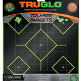 TruGlo TG14A12 Tru-See 5- Diamond Target Self-Adhesive Heavy Paper Black/Green 12"x12" 12 Pack