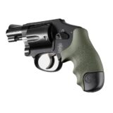Hogue Overmolded Rubber Tamer Grip S&W Round Butt J-Frame Centennial Revolvers & Polymer M&P Bodyguard 38 OD Green