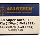 MagTech Handgun Ammunition .38 Super 130 gr FMJ 1215 fps 50/ct