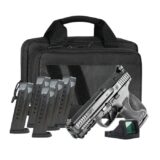 S&W M&P 9 Full Size M2.0 Optic Ready Handgun Bundle 9mm Luger 17rd Magazine(6) 4.22" Barrel No Thumb Safety Black RFX11 Green Dot Savior Bag