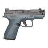S&W PC Shield-X Carry Comp Blue Titanium Handgun 9mm Luger 13(1)&15(1)rd Magazines 3.6" Ported Barrel Thumb Safety