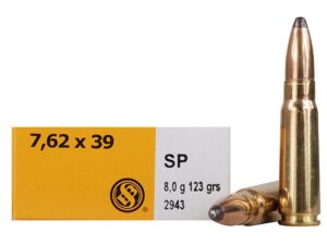 Sellier & Bellot Rifle Ammunition 7.62x39mm 123 gr SP 2435 fps 20/ct