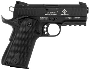 GSG GERG2210GSG9CA 922 *CA Compliant 22 LR 10+1 3.40" All Black Steel Barrel, Serrated Slide, Zinc Alloy w/Picatinny Rail & Beavertail Frame, Black Double Diamond Polymer Grip