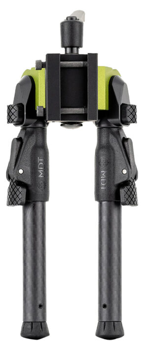 Mdt Sporting Goods Inc 105561GRN GRND-POD Green/Black 4.50"-9" Carbon Fiber/Aluminum, Adj. Throw Lever, 4 Leg Postitions, Fits ARCA Rail & RRS Dovetail