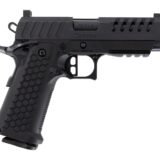 MAC 12500033 Cerberus 9mm Luger 17+1 4.40" Bull w/Target Crown Barrel, QPQ Tenifer Cerakote Optic Cut/Ported/Serrated Slide, Aluminum Grip, RMR Footprint